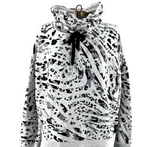 Calvin Klein Sweatshirt‎ Performance Cowl Pullover Grey/white/Black Women's XL